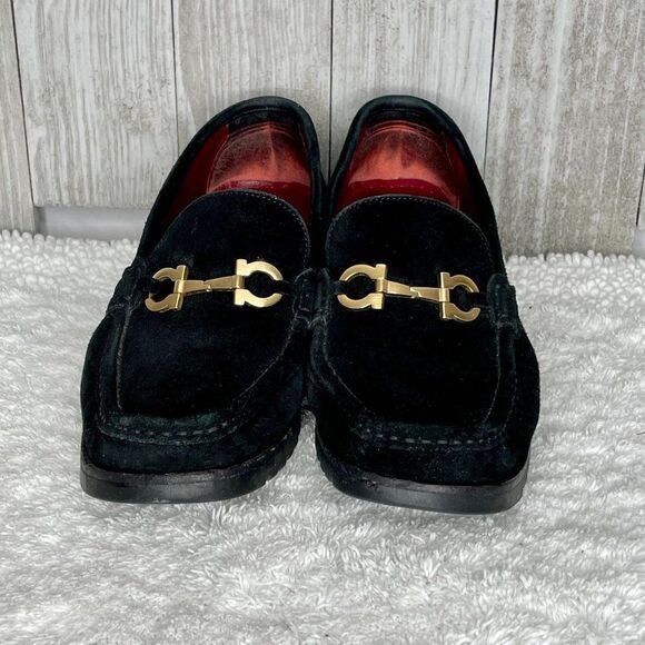 Salvatore Ferragamo Sport Black Suede Loafers Men’s Size 9.5 B - Picture 3 of 11